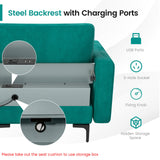 Modular L-shaped 4-Seat Sectional Sofa with Reversible Chaise and 2 USB Socket