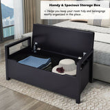 34.5 Ã15.5 Ã19.5 Inch Shoe Storage Bench with Cushion Seat for Entryway