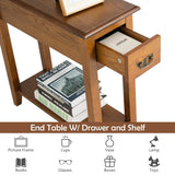 End Table Bedside Sofa End Table Narrow Nightstand with Wooden Legs