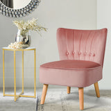 Armless Accent Chair Tufted Velvet Leisure Chair