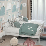 Twin Size Rustic Platform Bed Frame with Headboard and Footboard
