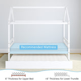 Kids Platform Bed Frame with Roof for Bedroom