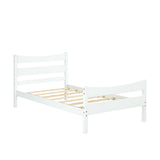Twin Size Rustic Platform Bed Frame with Headboard and Footboard