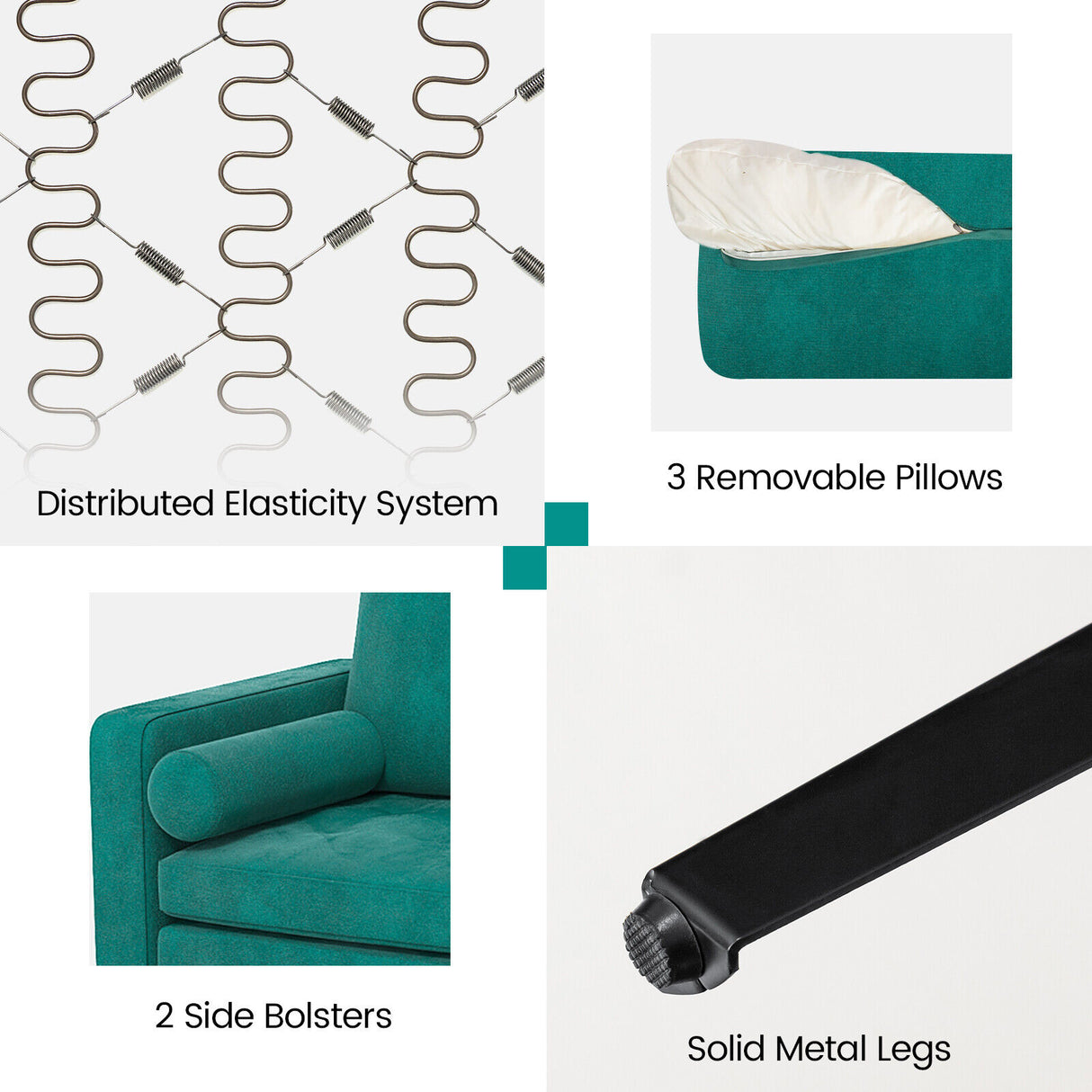 Modular 1/2/3/4-Seat L-Shaped Sectional Sofa Couch with Socket USB Port-3