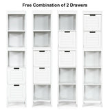 5-Tier Multifunctional Bathroom Floor Cabine Storage with 2 Drawers