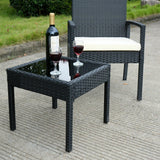 3 Pcs Outdoor Rattan Patio Conversation Furniture Set