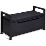 34.5 Ã15.5 Ã19.5 Inch Shoe Storage Bench with Cushion Seat for Entryway