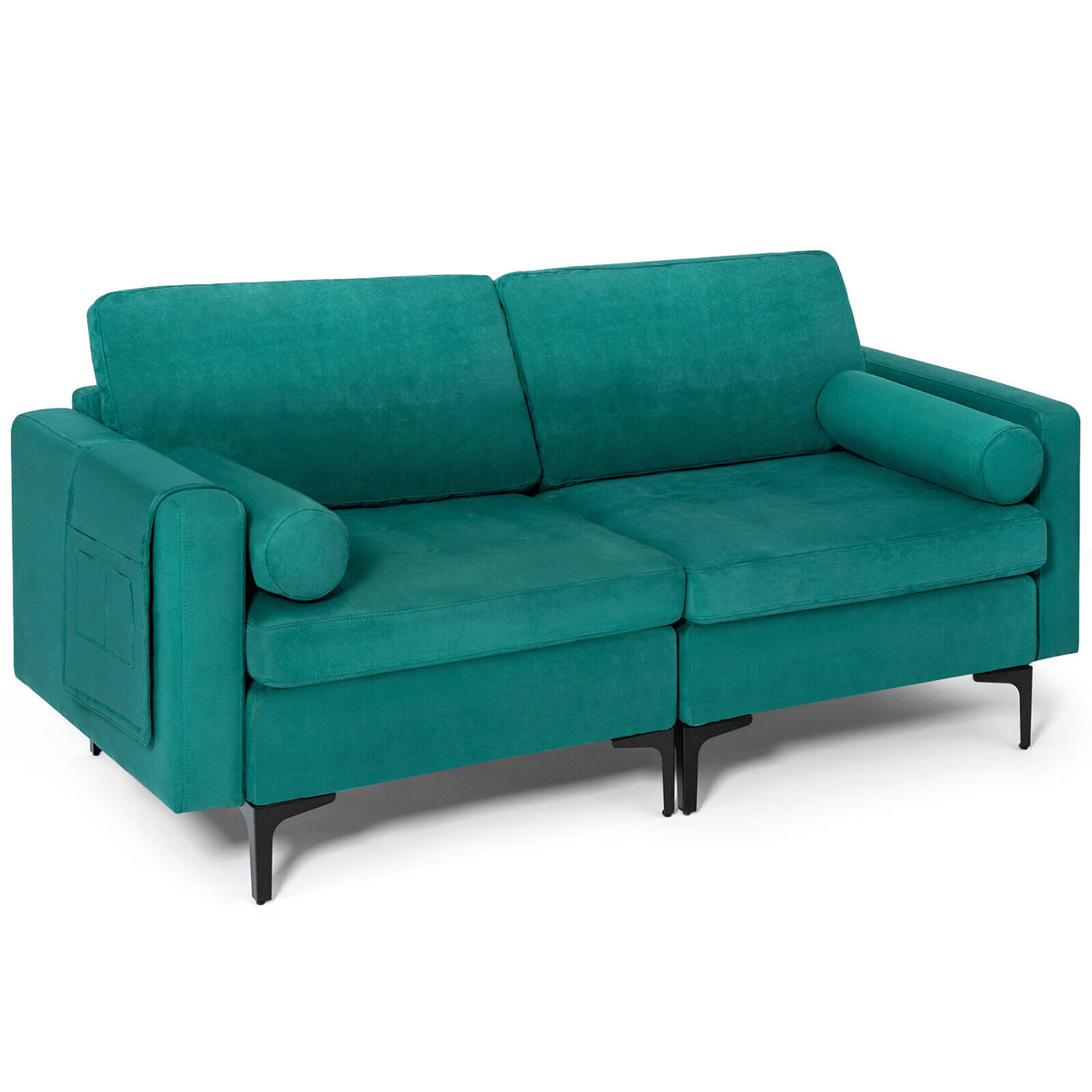 Modular 1/2/3/4-Seat L-Shaped Sectional Sofa Couch with Socket USB Port-2
