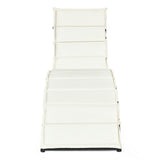 Folding Patio Rattan Lounge Cushioned Portable Chair