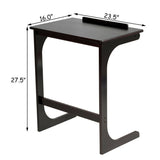 Adjustable C-Shape Couch End Table wth Tilting Top-Brown