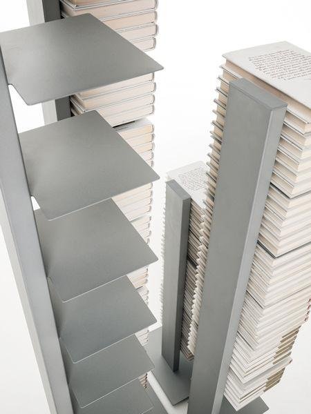 Sapiens Vertical Bookcase by Bruno Rainaldi - Medium Aluminum
