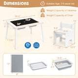 Sensory Table and Chair Set for Kids 2-8 with Foldable Bins
