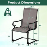 Set of 2 Patio Chairs with Quick-drying and Breathable Fabric for Backyard