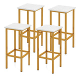 Set of 4 Bar Stool Set 26 Inch Bar Chair with Metal Legs and Footrest