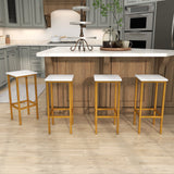 Set of 4 Bar Stool Set 26 Inch Bar Chair with Metal Legs and Footrest