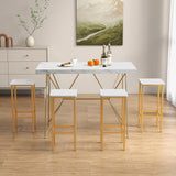 Set of 4 Bar Stool Set 26 Inch Bar Chair with Metal Legs and Footrest