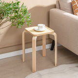 Set of 4 Colorful Square Stools with Anti-slip Felt Mats