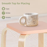 Set of 4 Colorful Square Stools with Anti-slip Felt Mats