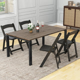 Set of 4 Dining Chairs Foldable Kitchen Chair with Rubber Wood Legs and Padded Seat