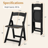 Set of 4 Dining Chairs Foldable Kitchen Chair with Rubber Wood Legs and Padded Seat