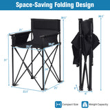 Portable 38 Inch Oversized High Camping Fishing Folding Chair