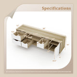 TV Stand for TVs up to 55" Television Cabinet w/ 4 Drawers & 2 Open Shelves-Oak