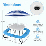 Toddler Outdoor Activity Table with Adjustable and Collapsible Umbrella