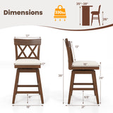 Bar Stool with Contoured Backrest and Swivel Padded Seat
