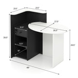 Front Reception Office Desk with Open Shelf and Lockable Drawer