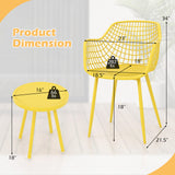 3 Piece Patio Chair Set with PP Seat and Tabletop for Porch