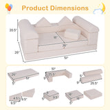 9-Piece Climb and Crawl Foam and Floor Playset with Breathable Suede Fabric