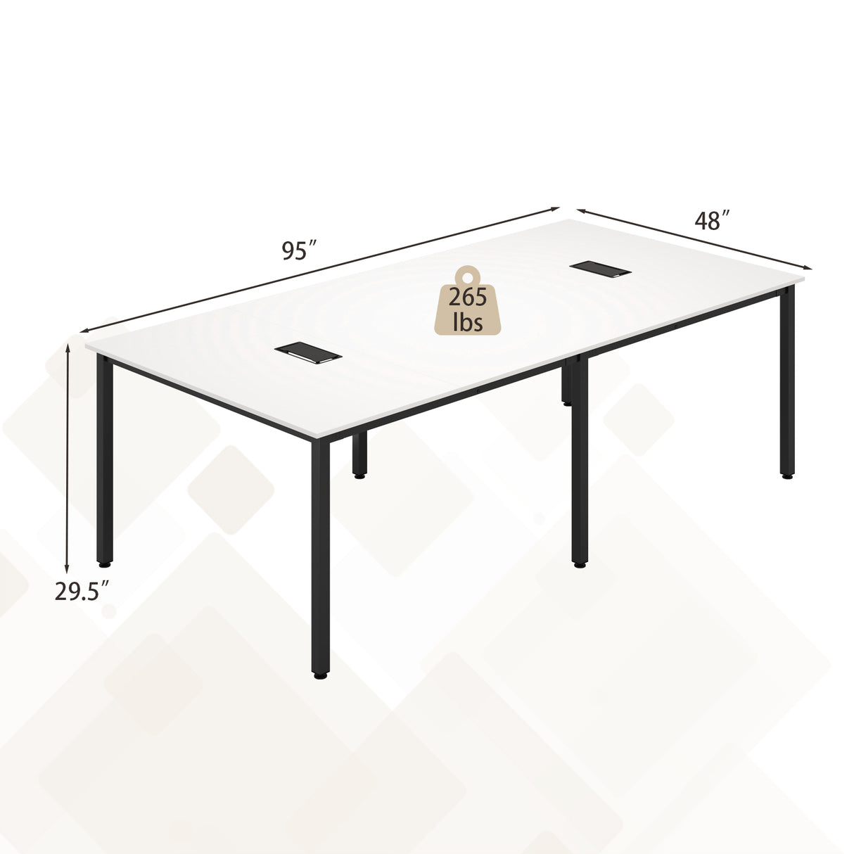 8 FT Conference Room Table Large Meeting Table Seats up to 10 People