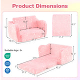 2-in-1 Folding Kids Couch with Blanket Glow in the Dark