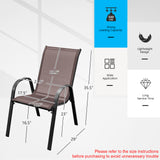 4 Pieces Stackable Patio Dining Chairs Set with Armrest