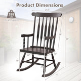 Rocking Chair with Solid Wooden Frame for Garden and Patio
