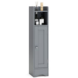 Slim Bathroom Cabinet Corner with 1 Door and Adjustable Shelves