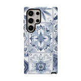 BLUE WHITE TILE | Tough Phone Case