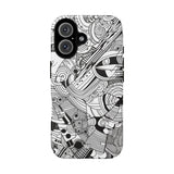 B&W ABSTRACT DOODLE | Tough Phone Case