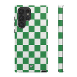 GREEN WHITE CHECKERBOARD | Tough Phone Case