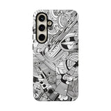 B&W ABSTRACT DOODLE | Tough Phone Case