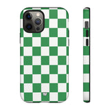 GREEN WHITE CHECKERBOARD | Tough Phone Case
