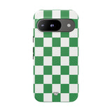 GREEN WHITE CHECKERBOARD | Tough Phone Case