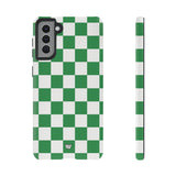 GREEN WHITE CHECKERBOARD | Tough Phone Case