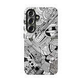 B&W ABSTRACT DOODLE | Tough Phone Case