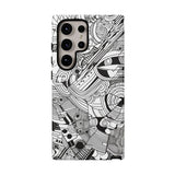 B&W ABSTRACT DOODLE | Tough Phone Case