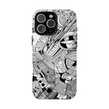 B&W ABSTRACT DOODLE | Tough Phone Case