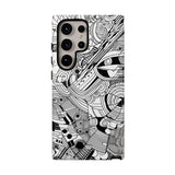 B&W ABSTRACT DOODLE | Tough Phone Case