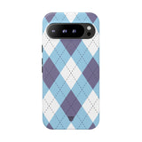 BLUE WHITE PURPLE ARGYLE | Tough Phone Case