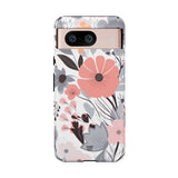 GRAY PASTEL FLOWERS | Tough Phone Case