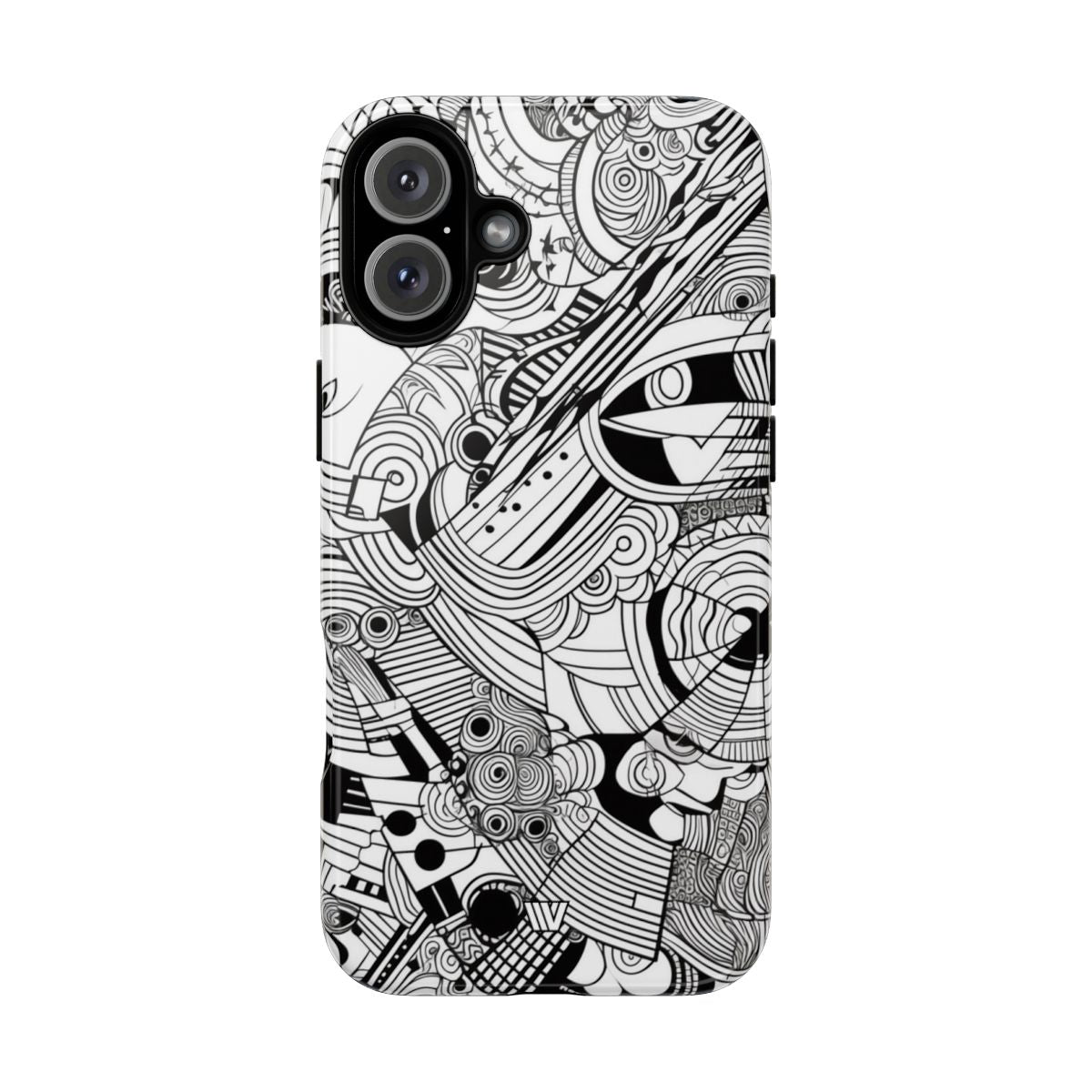 B&W ABSTRACT DOODLE | Tough Phone Case